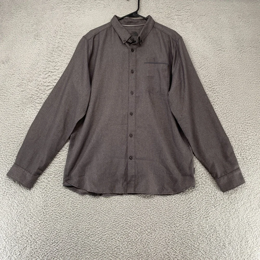 The North Face Shirt Mens Large Gray Midweight Long Sleeve Knit Everyday